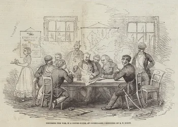 Discussing the War, in a Coffee-House, at Copenhagen
